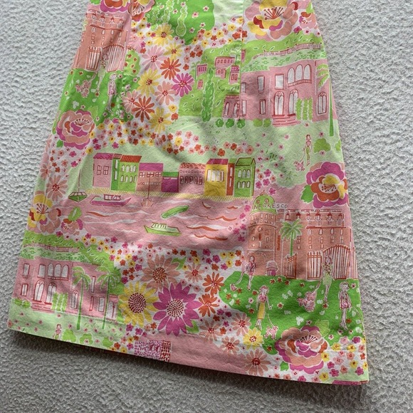 Lilly Pulitzer Strapless Dress Sz‎ 2 Back Tie Negresco Spring 05 French Riviera - Picture 4 of 16